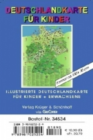 Materiale tipărite Illustrierte Deutschlandkarte für Kinder und Erwachsene, Planokarte 