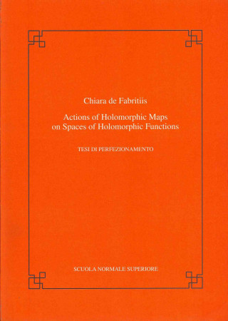 Książka Actions of holomorphic maps on spaces of holomorphic functions Chiara de Fabritiis