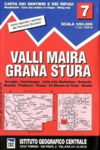Nyomtatványok IGC Wanderkarte Valli Maira, Grana Stura 