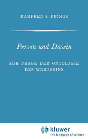 Könyv Person und Dasein Manfred S. Frings