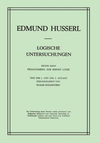 Kniha Logische Untersuchungen Edmund Husserl