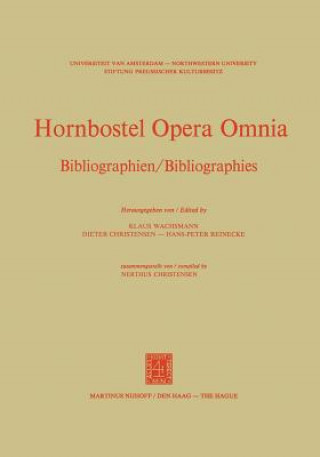 Kniha Hornbostel Opera Omnia K. P. Wachsmann