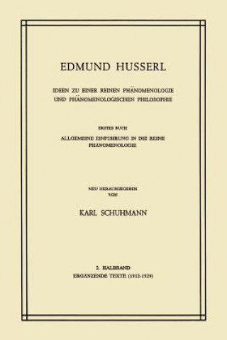 Carte Ideen zu Einer Reinen Phanomenologie und Phanomenologischen Philosophie Edmund Husserl