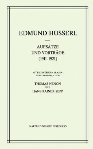 Könyv Aufsatze Und Vortrage 1911 1921 Edmund Husserl