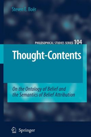 Knjiga Thought-Contents Steven E. Boër