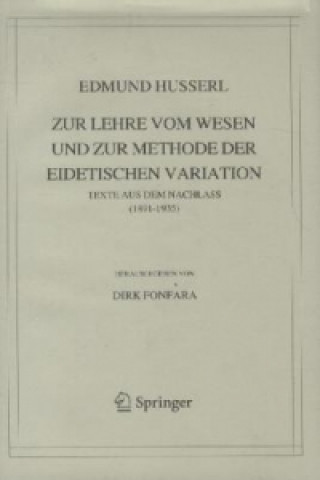 Carte Zur Lehre vom Wesen und zur Methode der eidetischen Variation Edmund Husserl