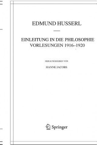 Knjiga Einleitung in Die Philosophie. Vorlesungen 1916-1920 Edmund Husserl