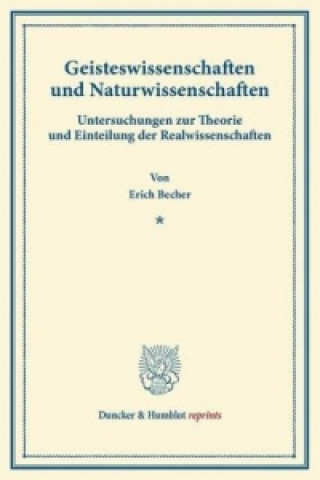 Książka Geisteswissenschaften und Naturwissenschaften. Erich Becher