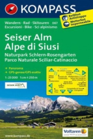 Tlačovina Kompass Karte Seiser Alm. Alpe di Siusi 