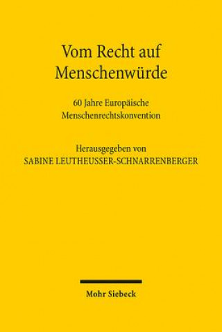 Book Vom Recht auf Menschenwurde Sabine Leutheusser-Schnarrenberger