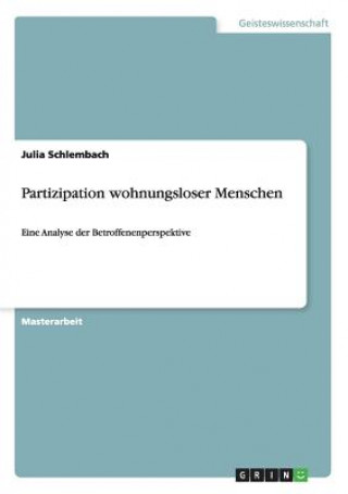 Kniha Partizipation wohnungsloser Menschen Julia Schlembach