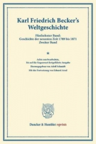 Book Weltgeschichte. Karl Friedrich Becker
