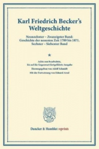Kniha Weltgeschichte. Karl Friedrich Becker