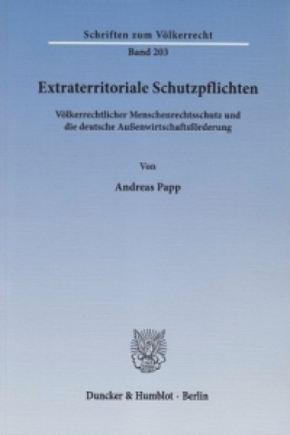 Buch Extraterritoriale Schutzpflichten. Andreas Papp