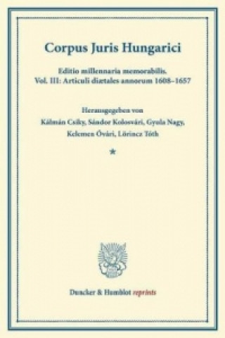 Book Corpus Juris Hungarici. Kálmán Csiky