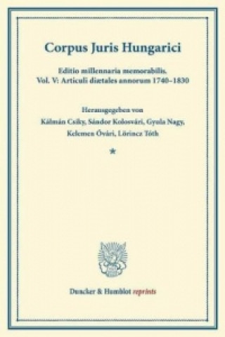 Livre Corpus Juris Hungarici. Kálmán Csiky