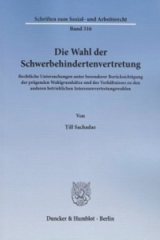 Kniha Die Wahl der Schwerbehindertenvertretung. Till Sachadae