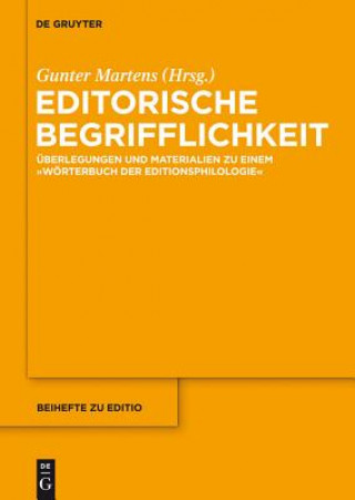 Kniha Editorische Begrifflichkeit Gunter Martens