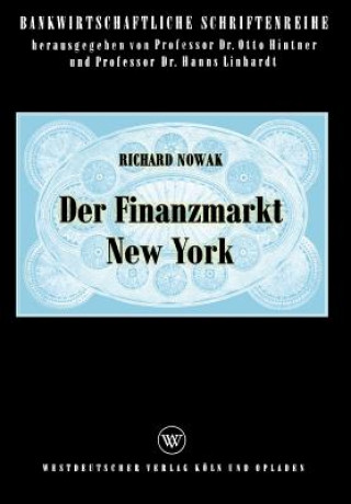 Knjiga Der Finanzmarkt New York Richard Nowak