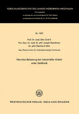 Kniha Nerv se Belastung Bei Industrieller Arbeit Unter Zeitdruck Otto Graf