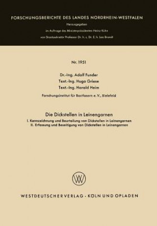 Kniha Die Dickstellen in Leinengarnen Adolf Funder