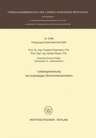 Könyv Leistungsmessung Bei Einphasigen Stromrichterantrieben Friedrich Holzmann
