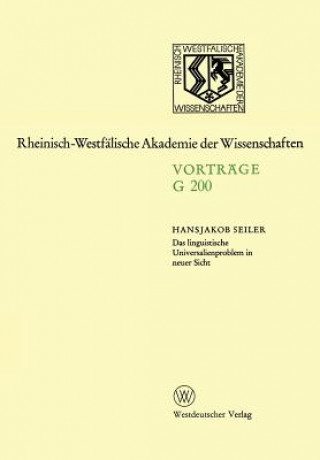 Könyv Das Linguistische Universalienproblem in Neuer Sicht Hansjakob Seiler