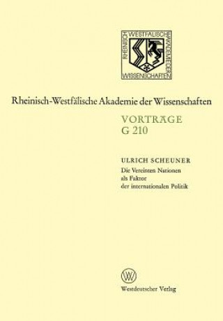 Książka Die Vereinten Nationen ALS Faktor Der Internationalen Politik Ulrich Scheuner