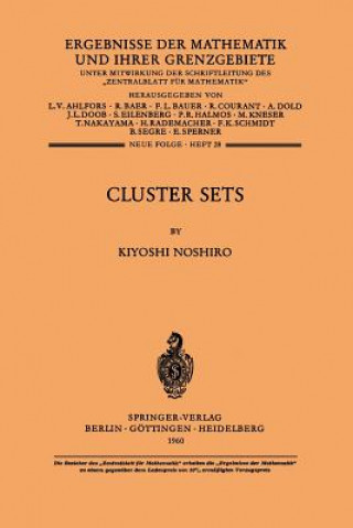 Книга Cluster Sets, 1 Kiyoshi Noshiro