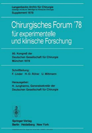 Книга 95. Kongress Der Deutschen Gesellschaft Fur Chirurgie, Munchen, 3. Bis 6. Mai 1978 F. Linder