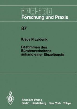 Könyv Bestimmen Des B rstenverhaltens Anhand Einer Einzelborste Klaus Przyklenk