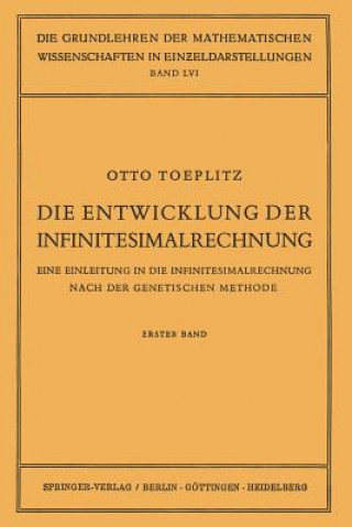 Libro Die Entwicklung der Infinitesimalrechnung, 1 Otto Toeplitz