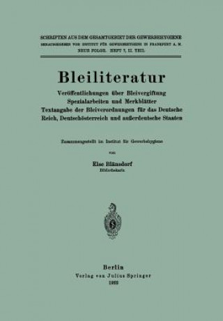 Buch Bleiliteratur Else Blänsdorf