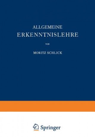 Buch Allgemeine Erkenntnislehre Moritz Schlick