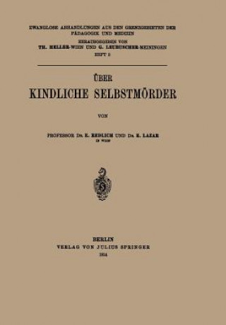 Carte ber Kindliche Selbstm rder E. Redlich