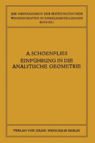 Livre Einf hrung in Die Analytische Geometrie Der Ebene Und Des Raumes A. Schoenflies