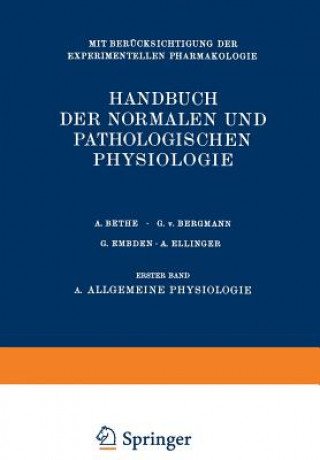 Kniha Allgemeine Physiologie A. Bethe