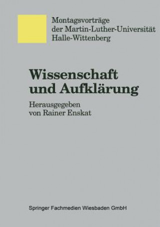 Kniha Wissenschaft Und Aufkl rung Rainer Enskat