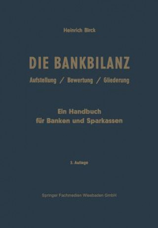 Knjiga Die Bankbilanz Heinrich Birck