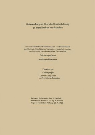 Carte Untersuchungen  ber Die Krustenbildung an Metallischen Werkstoffen Lennart Junghahn