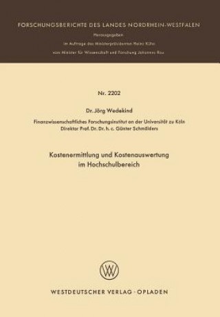 Kniha Kostenermittlung Und Kostenauswertung Im Hochschulbereich Jörg Wedekind