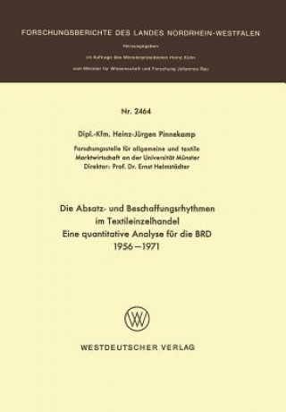 Carte Die Absatz- Und Beschaffungsrhythmen Im Textileinzelhandel Heinz-Jürgen Pinnekamp