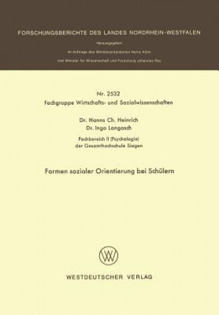 Könyv Formen Sozialer Orientierung Bei Sch lern Hanns Ch. Heinrich