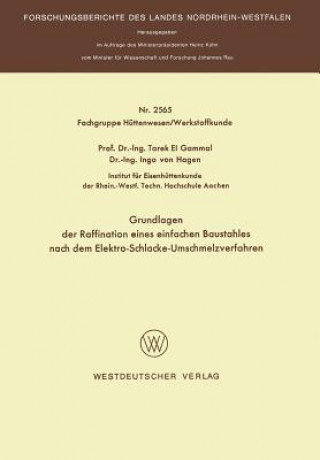 Kniha Grundlagen Der Raffination Eines Einfachen Baustahles Nach Dem Elektro-Schlacke-Umschmelzverfahren Tarek  el Gammal