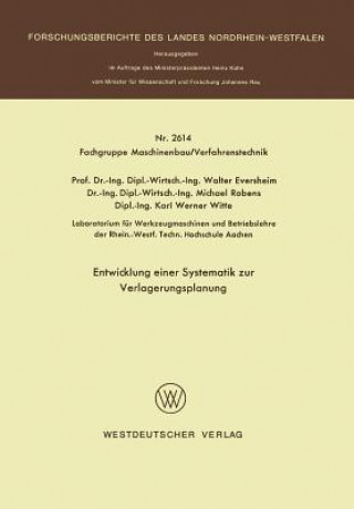 Книга Entwicklung Einer Systematik Zur Verlagerungsplanung Walter Eversheim