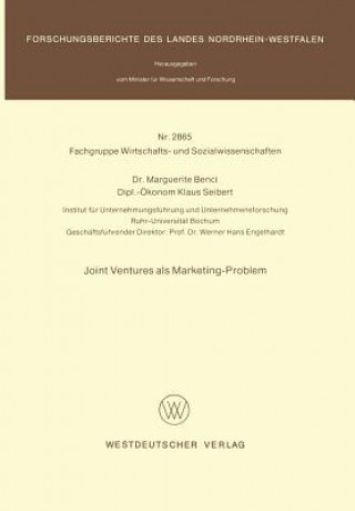 Kniha Joint Ventures Als Marketing-Problem Marguerite Benci