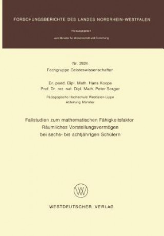 Kniha Fallstudien Zum Mathematischen Fahigkeitsfaktor Hans Koops