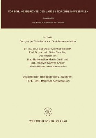 Kniha Aspekte Der Interdependenz Zwischen Tarif- Und Effektivlohnentwicklung Hans-Dieter Kleinhückelskoten