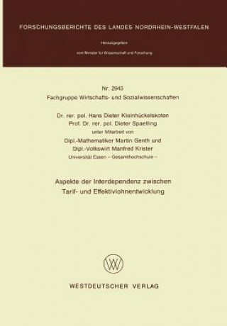 Buch Aspekte Der Interdependenz Zwischen Tarif- Und Effektivlohnentwicklung Hans-Dieter Kleinhückelskoten