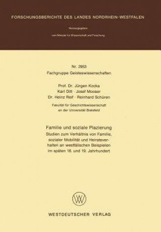 Книга Familie Und Soziale Plazierung Jürgen Kocka